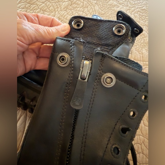 Rocky Black Leather 10” Paraboot Combat Moto Military Jumper Kiltie Boots, 7.5 - Picture 9 of 13